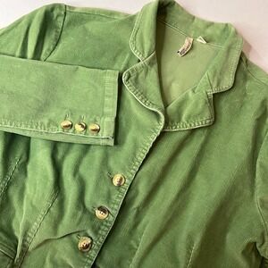 St Johns Bay Jacket Womens XL GreenCorduroy Blazer Casual Button Front Office